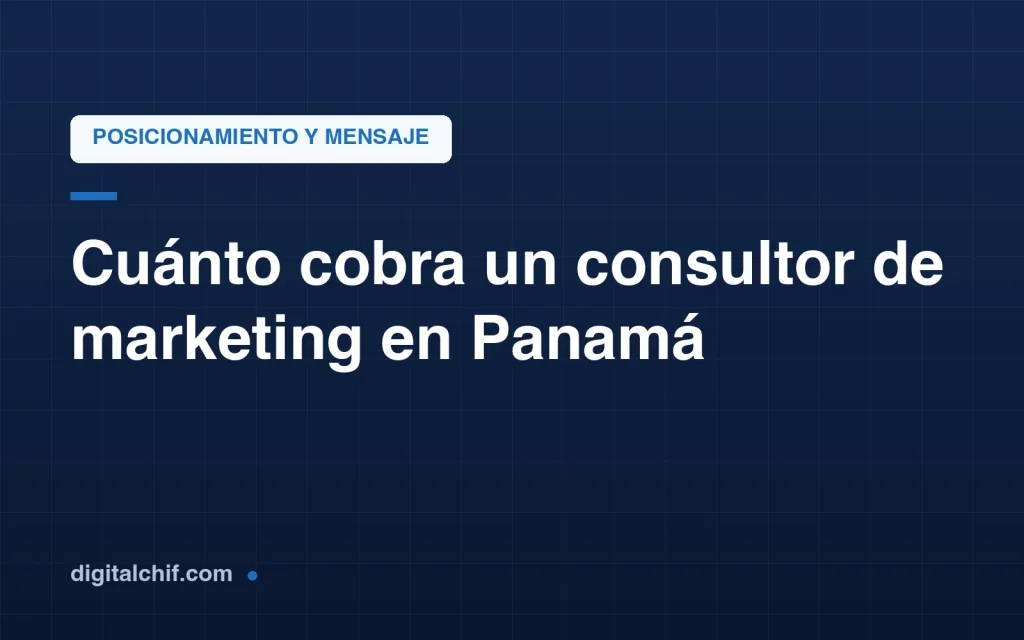 Guía de precios de un consultor de marketing en Panamá